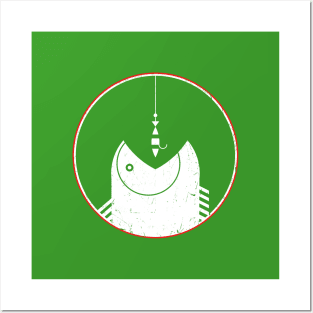 lure and catch a big bass fish minimal art Posters and Art